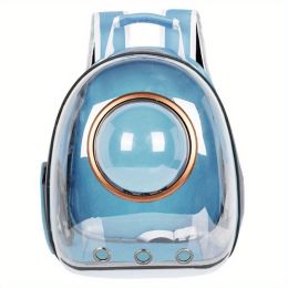 Pet Carrier Backpack, Space Capsule Bubble Cat Backpack Carrier, Waterproof Pet Backpack Outdoor Use - Sky Blue