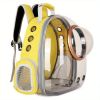 Pet Carrier Backpack, Space Capsule Bubble Cat Backpack Carrier, Waterproof Pet Backpack Outdoor Use - Yellow