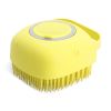 Pet Dog Shampoo Massager Brush Cat Massage Comb Grooming Scrubber Shower Brush For Bathing Short Hair Soft Silicone Brushes - Yellow