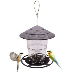 Outdoor garden hanging hummingbird feeder; retractable hummingbird feeder; bird feeder - Grey-1