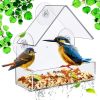 1pc Acrylic Bird Cage; Adsorption Bird Feeder For Outdoor; Transparent Plexiglass Bird Feeder; hummingbird feeder - Transparent