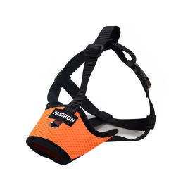 Dog Muzzle,Soft Nylon Muzzle Anti Biting Barking Chewing,Air Mesh Breathable Drinkable Adjustable Loop Pets Muzzle - ORANGE - L