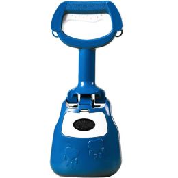 Dog Pooper Scooper pooper collector Portable with garbage bag Garbage bags are stored inside - Blue