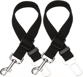 2pcs Pet Dog Cat Car Seat Belt Safety Leash Vehicle Seatbelt Harness - black - 2pcs