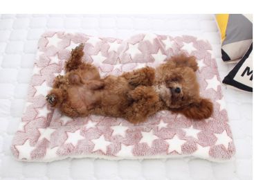 Cat dog sleeping mat warm thickened Sleeping pad blanket;  dog house warm mattress pet cushion - White Star with Bean Paste - No.5 69*52cm