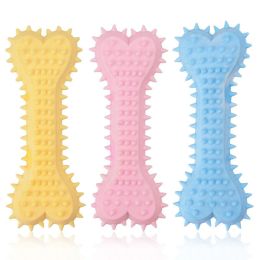 2pcs New dog grinding teeth biting toys Creamy scented with prickly flat bones Large and small dog teeth grinding toys; dog's gifts - 2pcs - yellow