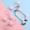 Dog toys molars bite resistant cotton rope ball cotton rope cat dog toys dog toys - Tricolor dumbbell