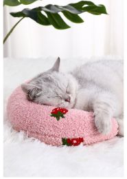 Cat U-shaped pillow protection cervical vertebra deep sleep pet pillow dog cat pillow dog dog toy cat toy - Pink - 24*20*7cm