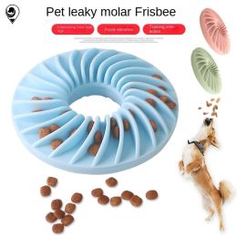 Pet Funny Misfeed Frisbee Toy Bite resistant Molar Pet Dog Chew Bite tpr Dog Interactive Toy dog toy - green