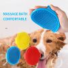 New Soft Rubber Dog Brush Comb Cat Bath Brush Rubber Glove Hair Fur Grooming Massage Brush for Dog Cats 12.3*9.7cm Dog Supplies - Red