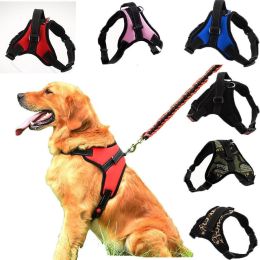 Dog Chest Harness Explosion-Proof Traction Rope For Medium and Large Dog Cat Lash Nylon Material Golden Retriever Pet Supplies - Pink - M for 13-20kg