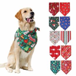 Holiday Dog Bandanas Classic Christmas Cat Triangle Bibs Pets Scarf Accessories for Small Medium Large Size Pets Festival Props - as the picture