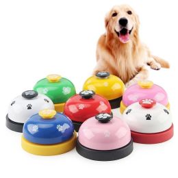 Pet Toy Training Called Dinner Small Bell Footprint Ring Dog Toys For Teddy Puppy Pet Call - Yellow