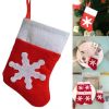 2PC Mini Christmas Stockings Xmas Party Table Knife Spoon Fork Bag Christmas Sock Decoration Tableware Bags Hanging Ornament - red