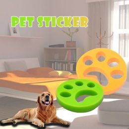 Reusable Silicone Brush Pet Hair Remover Pad Dog Fur Sticker Catcher Cleaning Washing Machine Pet Accessories Clothes Cleaning Tool - 2pcs Yellow Rand