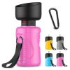 Portable Dog Water Bottle Foldable Pet Feeder Bowl Water Bottle Pets Outdoor Travel Drinker Bowls Drinking Bowl Puppy BPA Free - Pink 500ml - Wholesal