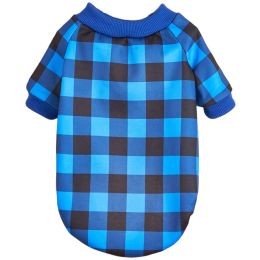 Warm Fleece Dog Clothing Classic Plaid Patchwork Dog and Cat Hoodies - BluecheckXS