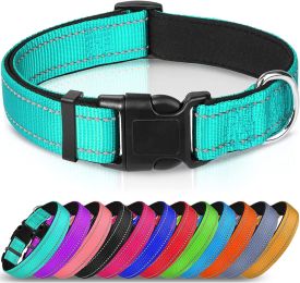 Reflective Dog Collar; Soft Neoprene Padded Breathable Nylon Pet Collar Adjustable for Medium Dogs - Green - X-Small (Pack of 1)