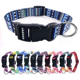 Pet supplies Digital printing Pet collar Bohemian collar Ethnic dog collar - Bohemian blue - L:2.5*65cm collar