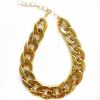 Pet gold collar Dog Chain Collar Keji Teddy Fadou domineering big gold necklace cat playing cool jewelry big gold chain - golden - 45cm necklace +7cm