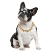 Pet gold collar Dog Chain Collar Keji Teddy Fadou domineering big gold necklace cat playing cool jewelry big gold chain - golden - 45cm necklace +7cm