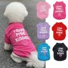 Pet Cotton Clothes for Cats and Dogs in Summer English Print Pet Dog Clothes Tank Top T-shirt in Summer - red - M