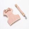 Pet leash Bowknot pet chest strap vest cat dog leash - Pink dot - S