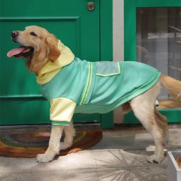 Autumn and winter pet clothes big dog clothes golden retriever Labrador big dog clothing sweater - Two-color transparent pocket big dog sweater (green