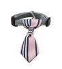 Adjustable Pink Vertical Stripe Dog Cat Neck Tie Gentleman Dog Collar 6-11 Inches - Default