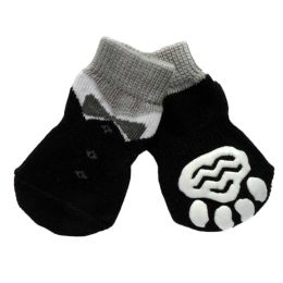 4 Pcs Cute Puppy Cat Socks Knitted Pet Socks Dog Paw Protection Poodle Teddy Socks, Black Suit - Default