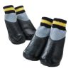 4 Pcs Dog Knitted Socks Pet Socks Dog Waterproof Coated Socks Paw Protective Socks, Black Grey 4# - Default