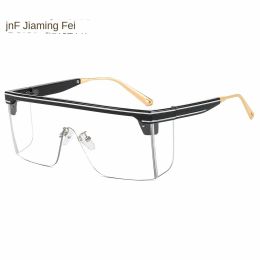 one-piece rimmed sunglasse personality letters Cross border sunglasses Manufacturer direct sales glasses - C5 black frame white flat