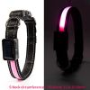 Solar And USB Rechargeable Light Up Pet Collar Waterproof LED Dog & Cat Collars For Night Walking - Pink - S