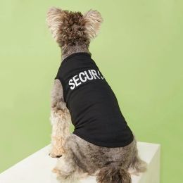 Pet Tank Top; "Security" Pattern Dog Vest Cat Clothes; For Small & Medium Dogs - Black Color - XS