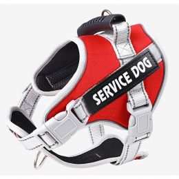 No Pull Service Dog Vest Harness For Dog & Cat; Breathable Soft Dog Vest Harness For Outdoor Walking - Red - L