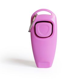 Dog Whistle Clicker; Dog Training Whistle; Dog Behavior Training Tool With Keychain - Pink