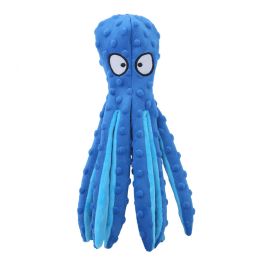 1 Piece Pet Squeak Toys Cartoon Octopus Shape Toy Pet Anxiety Relief Calming Aid Toy For Cats Dogs - Blue