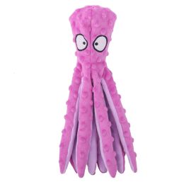 1 Piece Pet Squeak Toys Cartoon Octopus Shape Toy Pet Anxiety Relief Calming Aid Toy For Cats Dogs - Purple