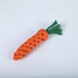 Natural Jute Dog Chewing Rope For Dental Tough With Cute Animals Fruit Eco-Friendly Knot - Carrot