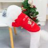 Christmas Pet Hoodie With Santa Claus Pattern For Dog & Cat; Festive Dog Hoodie; Warm Cat Sweater - Red - L