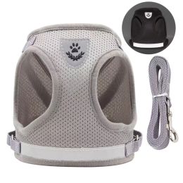 No Pull Pet Harness Vest For Dog & Cat; Step-in Puppy Harness For Small Medium Dogs; Reflective Strip - Grey - S