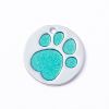 Personalized Dog Tags; Engraved Footprints Cat Tags; Anti-lost Round Pet ID Tags For Dogs & Cats - Viridity - one-size