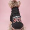 Pet Hoodie For Small & Medium Dogs; "Mommy's Boy" Pattern Dog Hoodie; Winter Pet Apparel - Black - S