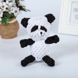 Natural Jute Dog Chewing Rope For Dental Tough With Cute Animals Fruit Eco-Friendly Knot - Panda