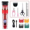 Dog Hair Clippers Set Low Noise Rechargeable Cordless For Dogs; Dog Grooming Clippers - Red - Set Version