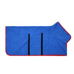 Pet Bath Towel For Dog & Cat; Microfiber Dog Bathrobe; Absorbent Cat Towel; Quick Dry Pet Bathrobe - Royal Blue - L