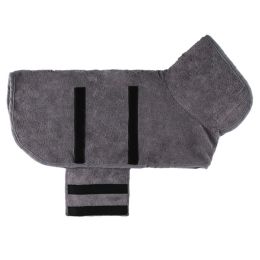 Pet Bath Towel For Dog & Cat; Microfiber Dog Bathrobe; Absorbent Cat Towel; Quick Dry Pet Bathrobe - Grey - XL