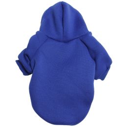 Pet Sweatshirt With Hoodie; Machine Washable Sweater For Dogs Puppies Sweater Clothes Apparel - Blue - L