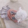 Sweet Bowknot Dog Sweater Dress; Winter Warm Pet Clothes; Costume For Small Medium Large Dog & Cat - Pink - S