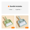 Pet Cleaning Broom Set With Broom And Trash Shovel; Pet Cleaning Scoop - Green+Light Blue